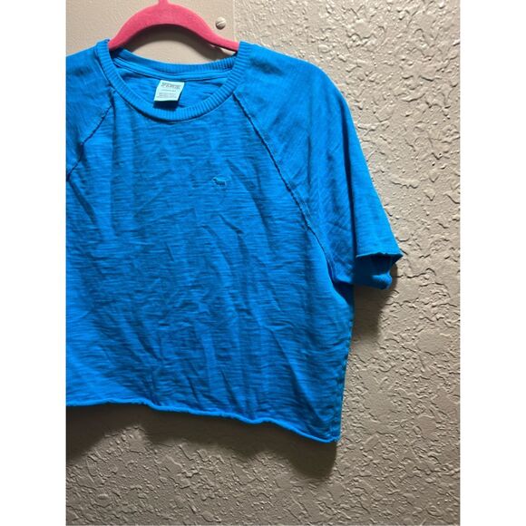 PINK By Victoria’s Secret Blue Cropped T-Shirt Woman’s Size Small - Picture 2 of 7